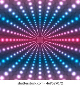  Abstract Disco Background circles with neon light effect

