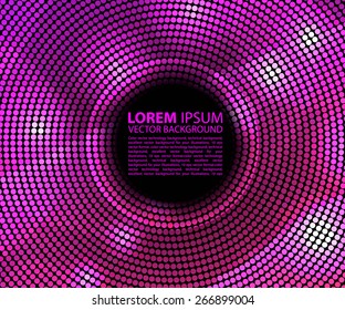 Abstract disco background with halftone. pink abstract banner halftone circle