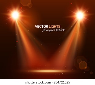  Abstract disco background with spot lights and bright rays.