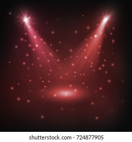 Abstract disco background with spot lights and bright rays.