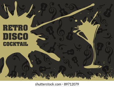 abstract disco cocktail background - vector