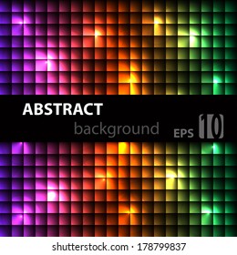 Abstract disco glowing of background. Vector illustration