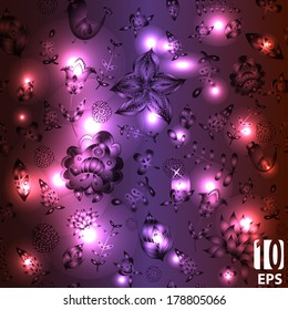 Abstract disco glowing of background. Vector illustration