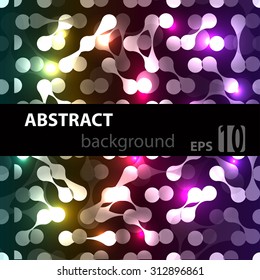 Abstract disco glowing DNA science of background. Vector illustration. EPS