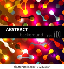 Abstract disco glowing DNA science of background. Vector illustration. EPS