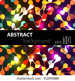 Abstract disco glowing DNA science of background. Vector illustration. EPS