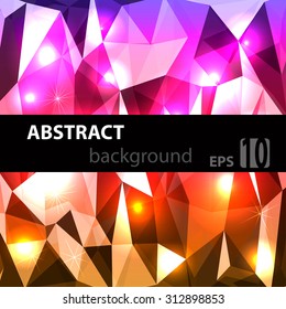 Abstract disco glowing polygonal  background. Vector illustration. EPS