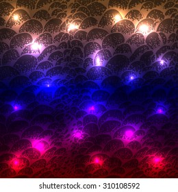 Abstract disco glowing set of background. Vector illustration. EPS