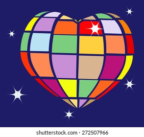 abstract disco heart