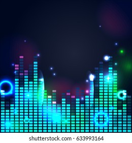 Abstract disco light stars vector background Music Effect light