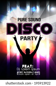 Abstract Disco Party Flyer Background Template - Vector Illustration