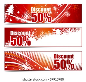 Abstract discount banners on different themes, multi-colored, vector illustration.