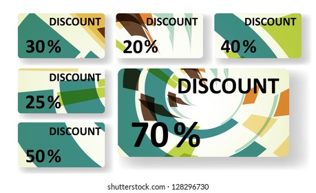 Abstract discount cards.