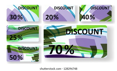 Abstract discount cards.