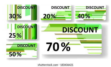 Abstract discount cards, colorful digital Illustration.