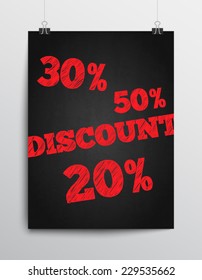 Abstract discount poster with chalkboard style design, clean and modern. Vector eps 10 