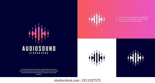 abstract display of audio frequencies, sound waves, system settings, digital technology, vector design templates.