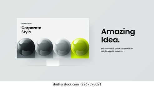 Diseño de presentación de simulación de pantalla abstracta. Concepto vectorial de diseño de página de aterrizaje limpia.