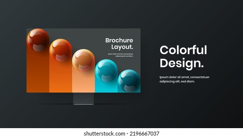 Abstract display mockup web project illustration. Modern site screen design vector template.
