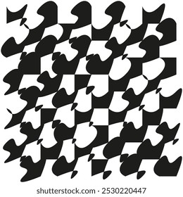 Abstractas Formas geométricas distorsionadas en blanco y negro. Perfecto para diseños de arte óptico moderno. Ideal para fondos creativos e ilustraciones.