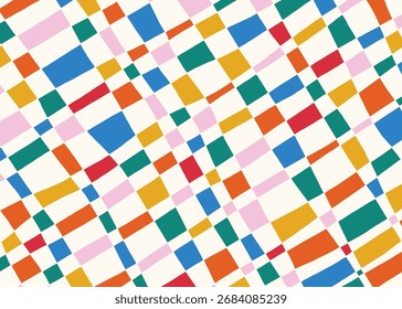 Abstract distorted checker board art pattern background. Vector illustration art backdrop
