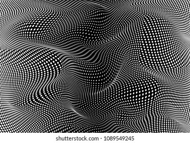 Abstract distorted futuristic texture of halftones. Modern background for printing. concept of comics. flat vector illustration isolated on white background