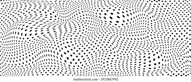 Abstract distorted futuristic texture of halftones. Modern background for printing. concept of comics. flat vector illustration isolated on white background