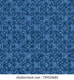 Abstract Distorted Geometric Motif Textured Background. Seamless Pattern.