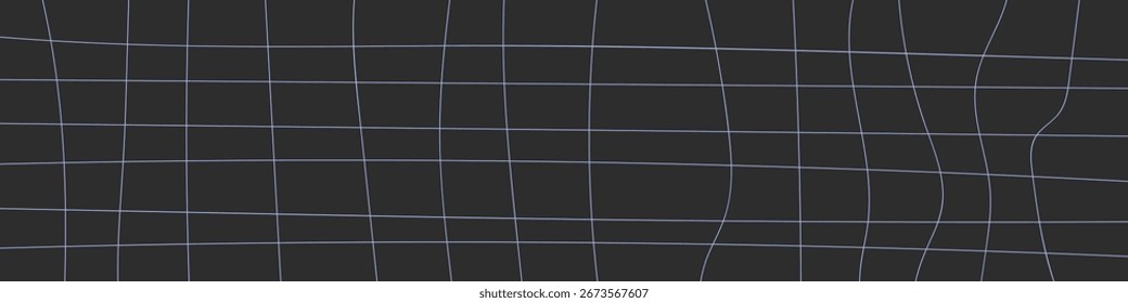 linhas de grade distorcidas abstratas em plano de fundo cinza escuro