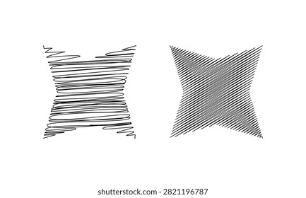 Abstract Distorted Line Shapes Geometric Optical Illusion Vector Design