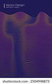 abstract distorted line wave geometric shape neon colorful background, modern music distort vibrant poster curve design template pattern texture, stylish gradient color blend mesh brochure flyer cover