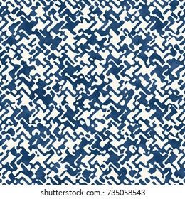 Abstract Distorted Mottled Checked Textured Background. Seamless Pattern.