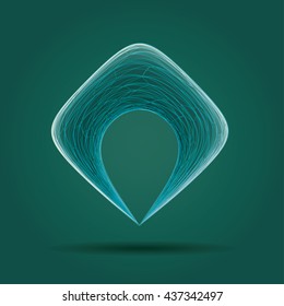 Abstract distorted symbol vector illustration.