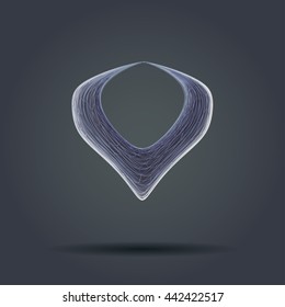 Abstract distorted symbol vector illustration.