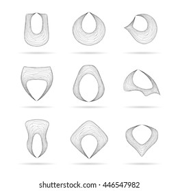 Abstract distorted symbols vector illustration.