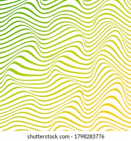 Fondo de la línea de distorsión abstracta. Fondo de ondas rayadas. Portada de arte Op ondulado. Ilustración vectorial. 