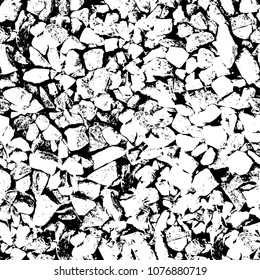 Abstract distress floor, black and white  seamless stone background, grunge, textured. Vector illustration rock design.