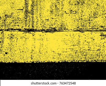 Abstract distress floor with yellow road marking, stucco grunge, cement or concrete wall textured. Vector illustration design with copy space.