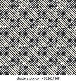 Abstract distressed effect checked textured background. Seamless pattern.