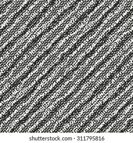 Abstract distressed effect diagonal woven stroke. Seamless pattern.