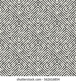 Abstract distressed effect geometric textured background. Seamless pattern.