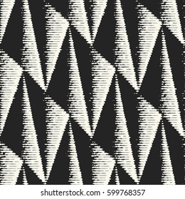 Abstract distressed geometric motif textured background. Seamless pattern.