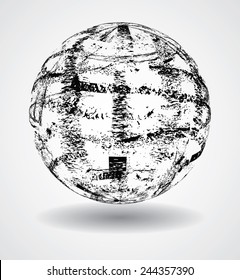 Abstract Distressed Globe. Vector Illustration. 