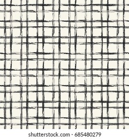 Abstract distressed grid check. Seamless pattern.