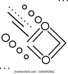 Abstract divider  with lines, dots, circles and rhombus. Flat design line art icon