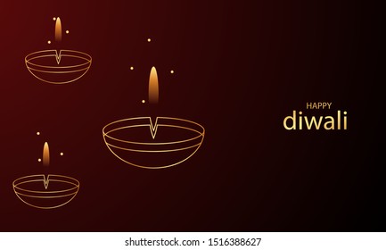 Abstract diwali  banner with lamps 