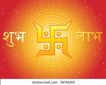 abstract diwali celebration background with isolated swastika