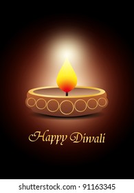 abstract Diwali Lamp with lighting