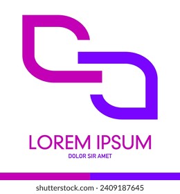 Abstract DJ Logo Design with Bold Blue and Pink Elements. Clean Lines, Curvy Shapes, and Modern Geometric Concepts for a Minimalist and Stylish Company Symbol in Vector