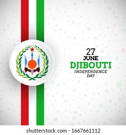 Ilustración resumida del Día de la Independencia de Djibouti con el único fondo vectorial de la bandera de Djibouti.